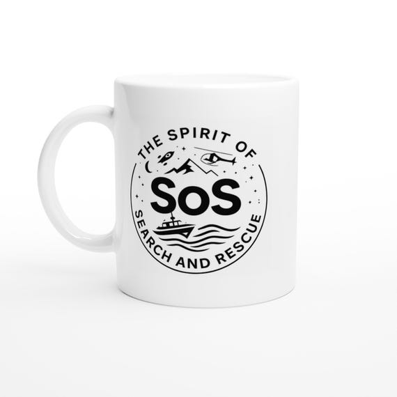 The Spirit of Search and Rescue (SoS) Mug - Black and White Logo - Aspire to Inspire
