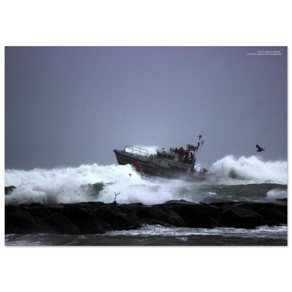 Heavy Weather Boat Poster - Maritime Fine Art Print