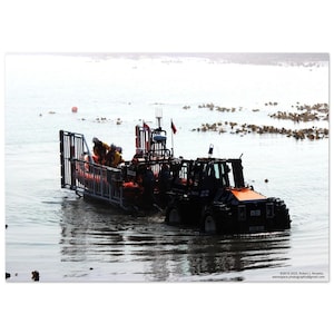 Rescue boat in Tractor - UK - Premium Semi-Glossy Paper Poster