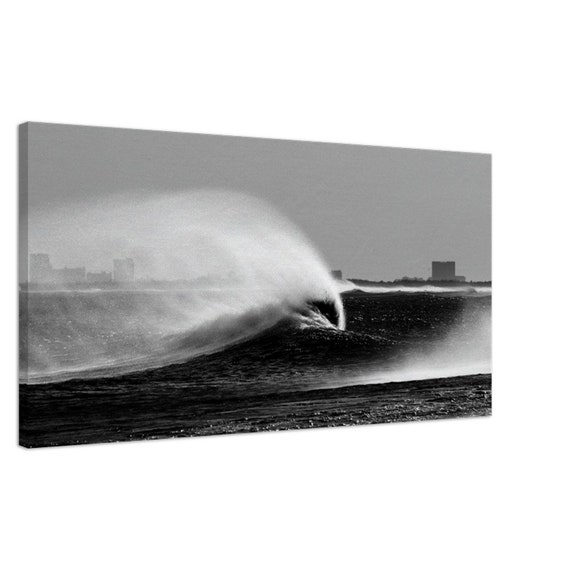 Cresting wave - Canvas - black and white