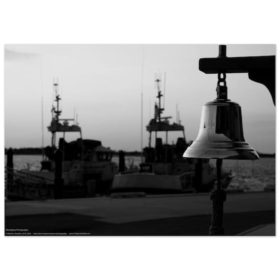 Rescue Bell - Black and White - on Premium Semi-Glossy Paper Poster