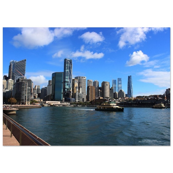 Sydney Harbor Skyscape - Premium Semi-Glossy Paper Poster