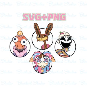 Descarga digital Increíble circo digital SVG+PNG Jax Pomni Gangle Kinger ¡Caos portador de dulces!