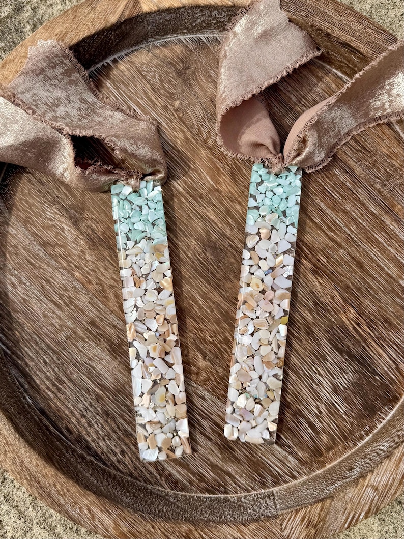 Picture of Bookmark Seashell Beach Lover Reader Gift for Her Coastal Boho Style - Etsy