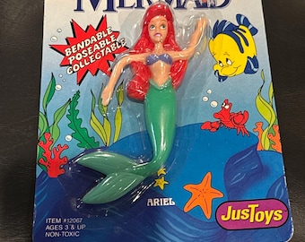 Disney's The Little Mermaid Ariel BendEms By JusToys 90s Highly Collectible Figure In original package