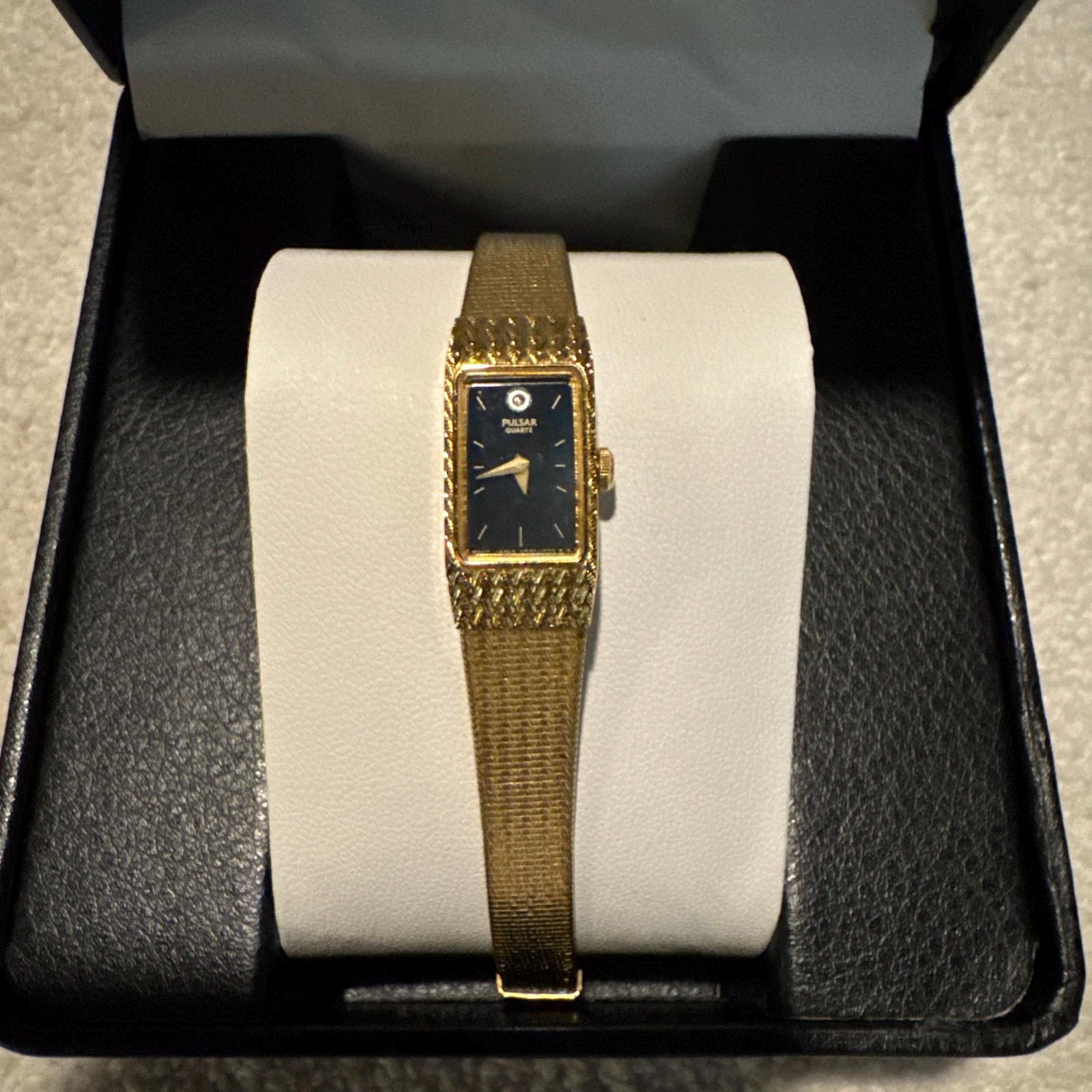 Pulsar Quartz Watch Black Gold - Etsy display picture 1