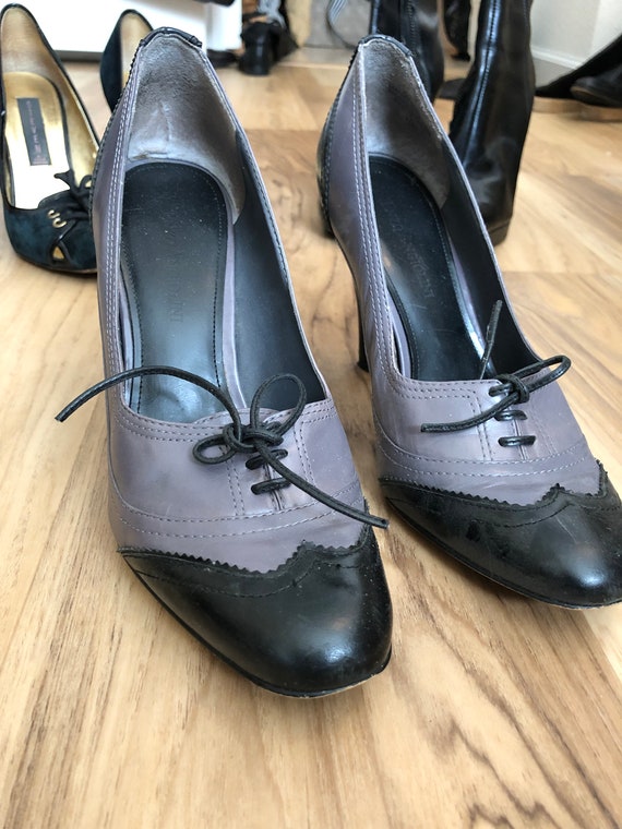 Enzo Angiolini leather heel pumps, "Saddle shoe" p