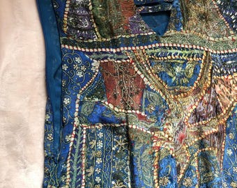 Anthropologie beaded silk dress
