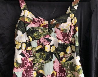 Cabi tropical floral camisole-tank w/adjustable straps
