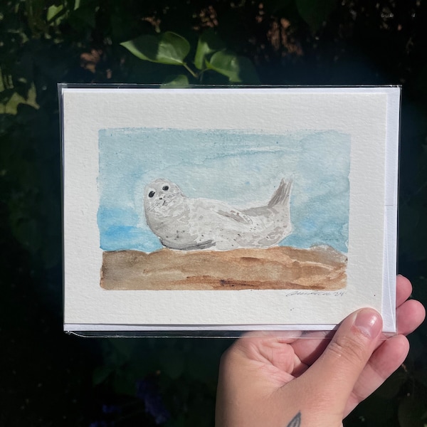 Harbor Seal -  5x7 greeting card