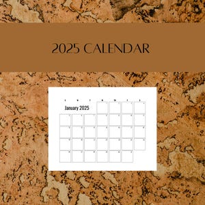 Calendrier 2025 noir et blanc