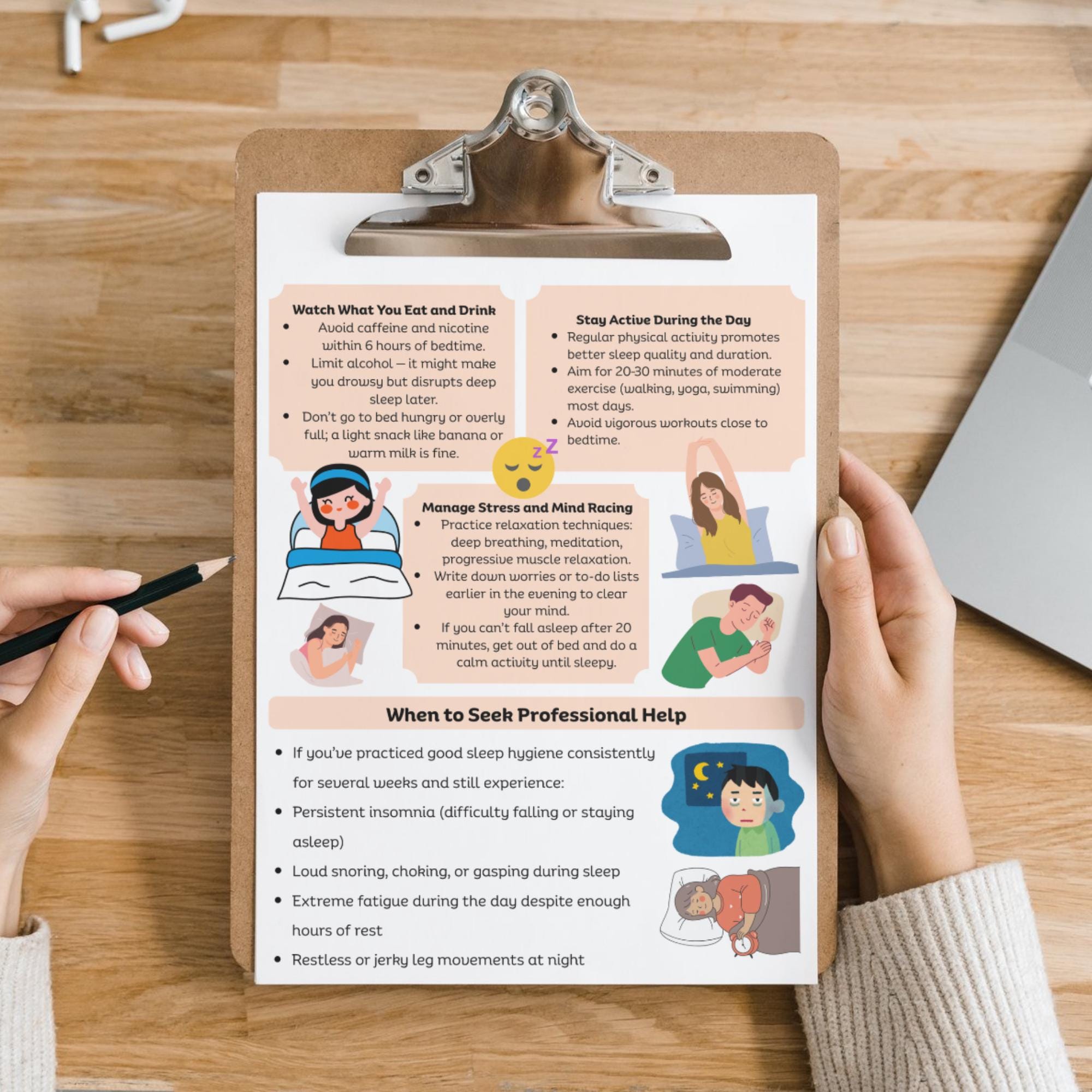 Sleep Guide Sleep Hygiene Guide | Better Sleep Workbook | Bedtime Routine Checklist ...