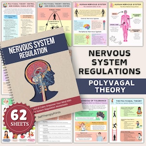 Caderno de exercícios de regulação do sistema nervoso | Teoria polivagal | Terapia somática | Habilidades de regulação emocional | Folha de exercícios de terapia de trauma