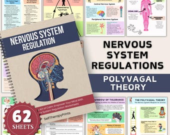 Nervous System Regulation Workbook | The Polyvagal Theory | Somatic Therapy | Emotional Regulation Skills | Trauma Therapy Worksheet