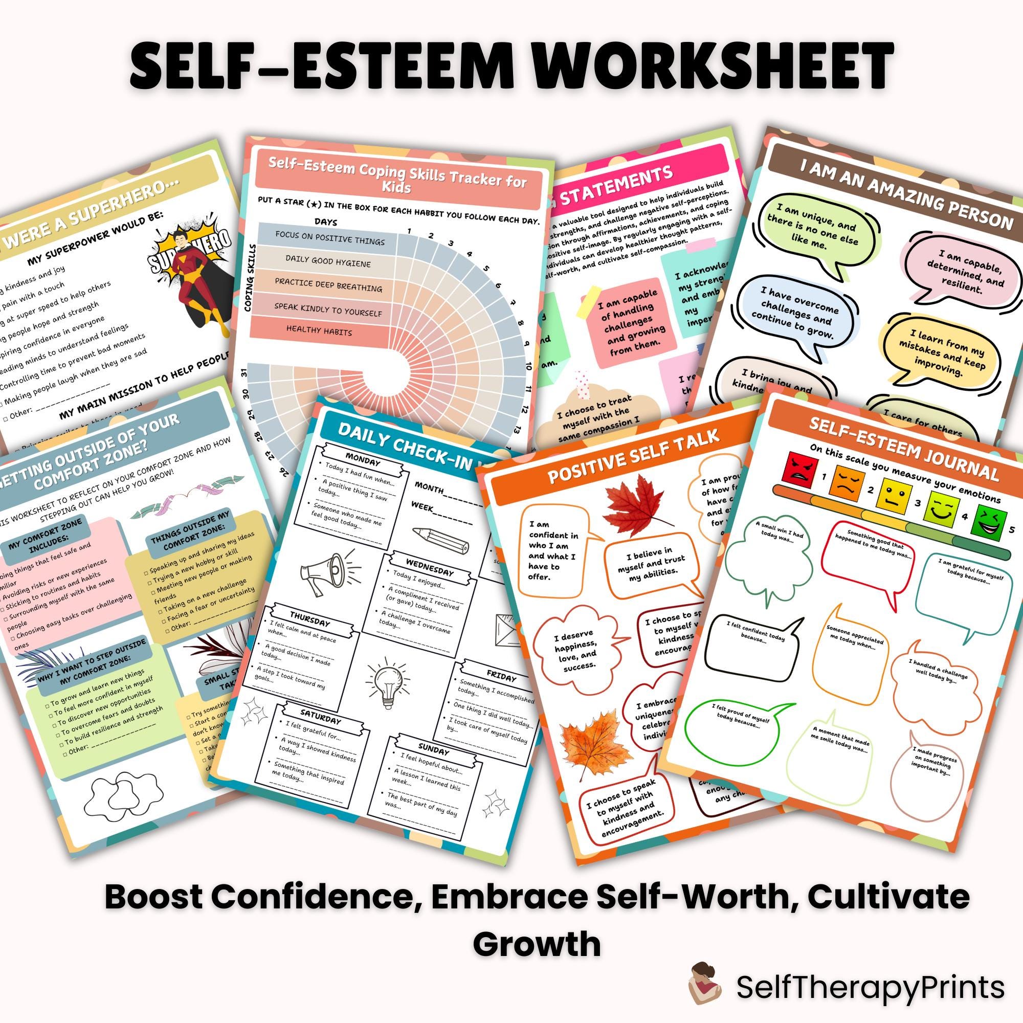 Self Esteem Worksheet for Teens | Self Esteem Workbook | Teens ...