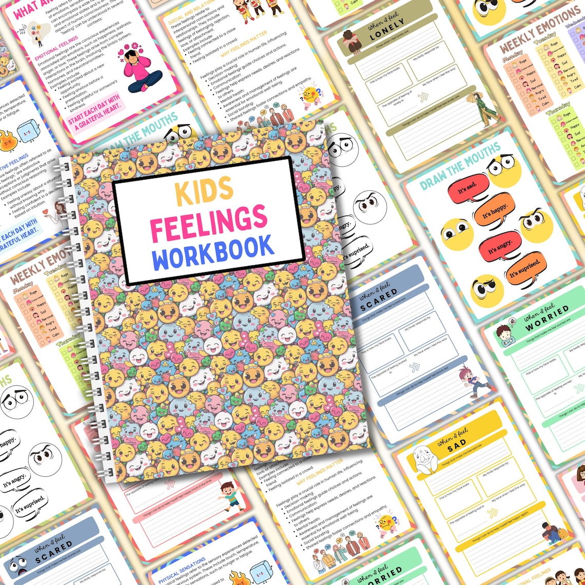 Kids Feelings Workbook | Coping Skills Kids | SEL Child Therapy ...