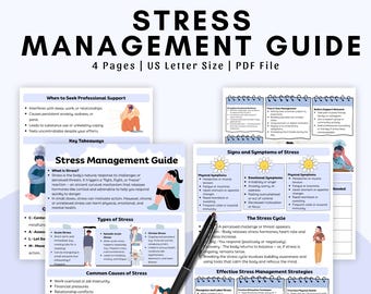 Stress Management Guide | Stress Relief Toolkit | Mental Health Worksheet | Coping Skills PDF | Therapist Resource