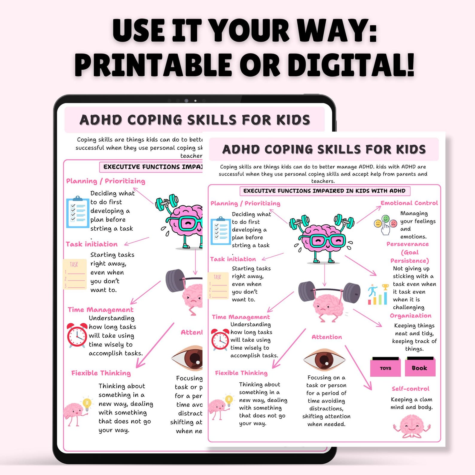 ADHD Coping Skills Bundle | ADHD Worksheet Kids | ADHD for Teens | Teen ...