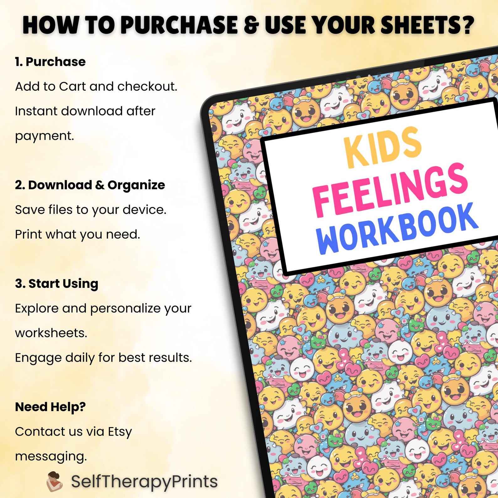 Kids Feelings Workbook | Coping Skills Kids | SEL Child Therapy ...