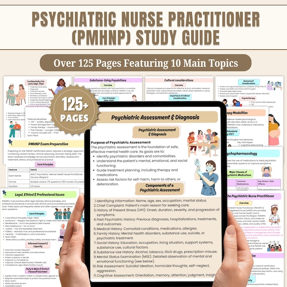 Psychiatric Nurse Practitioner (PMHNP) Study Guide | Psychiatric Nursing | Mental Health Notes | Psychopharmacology | Digital + Printable