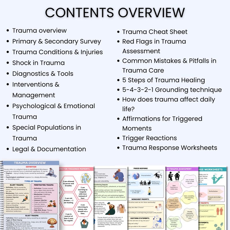 40 Trauma Healing Cheat Sheets | Trauma Worksheets | Trauma Therapy ...