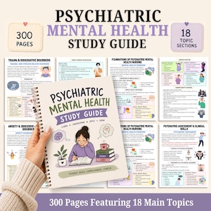 Psychiatric Mental Health Study Guide | Psychiatric Nursing | Psychology Notes | Digital Download