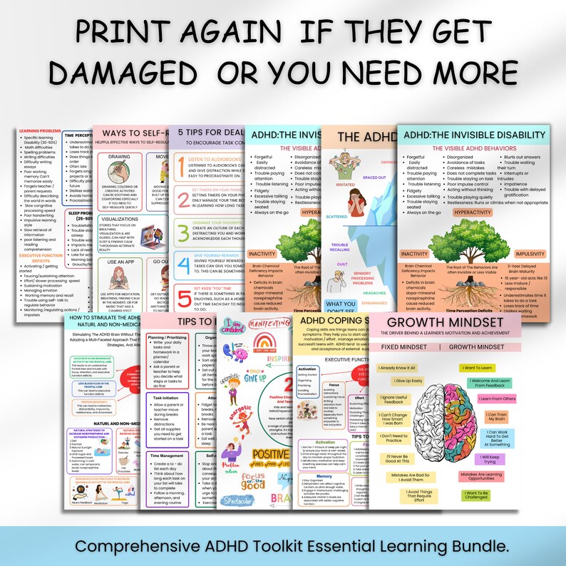 ADHD Executive Functioning And Coping Skills Journal, Teens Mental Health, Psychoeducation Worksheets, Therapy Workbook, Therapy Resources image 5