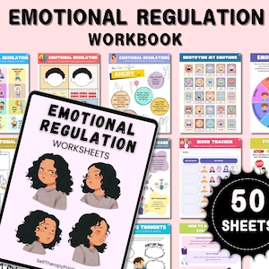 Cuaderno de ejercicios de regulación emocional para niños / Autorregulación / Aprendizaje socioemocional / Zonas de regulación / Orientador escolar