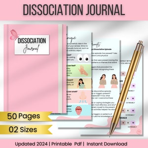 Dissociatiedagboek, copingkaarten voor dissociatie, dissociatieve stoornis, dissociatie-grondvaardigheden, werkblad therapie, therapiehulpmiddelen