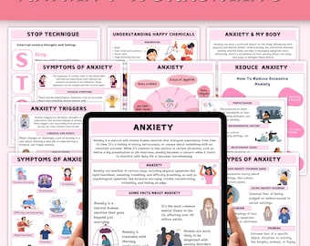 Anxiety Worksheets Kids Bundle | Anxiety Workbook | Anxiety Triggers | Therapy Worksheet | CBT Worksheets | Therapist