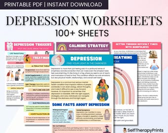 Depression Worksheets | Anti-Depression Workbook | Therapy Worksheet | CBT Worksheets | Anxiety Relief | Therapy Tools | Coping Skills