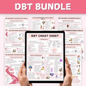Folha de dicas do pacote DBT | Habilidades de enfrentamento | Atenção plena DBT | Planilhas de DBT | Planilhas de terapia | Recursos de aconselhamento