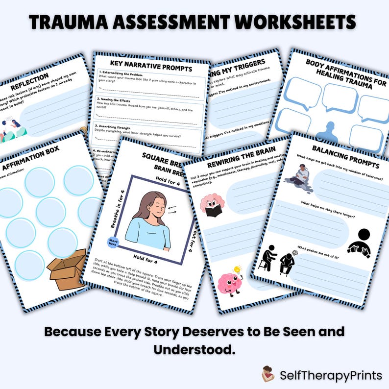 Trauma Workbook & Flashcards | Trauma Worksheets | PTSD Workbook ...