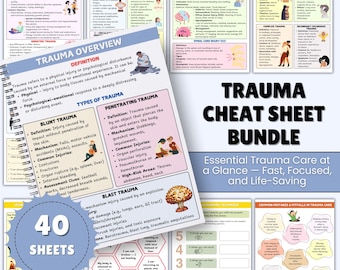 40 fichas de ayuda para la sanación del trauma / Hojas de trabajo sobre trauma / Terapia del trauma / Sanación emocional / Respuestas al trauma / Habilidades de afrontamiento somático