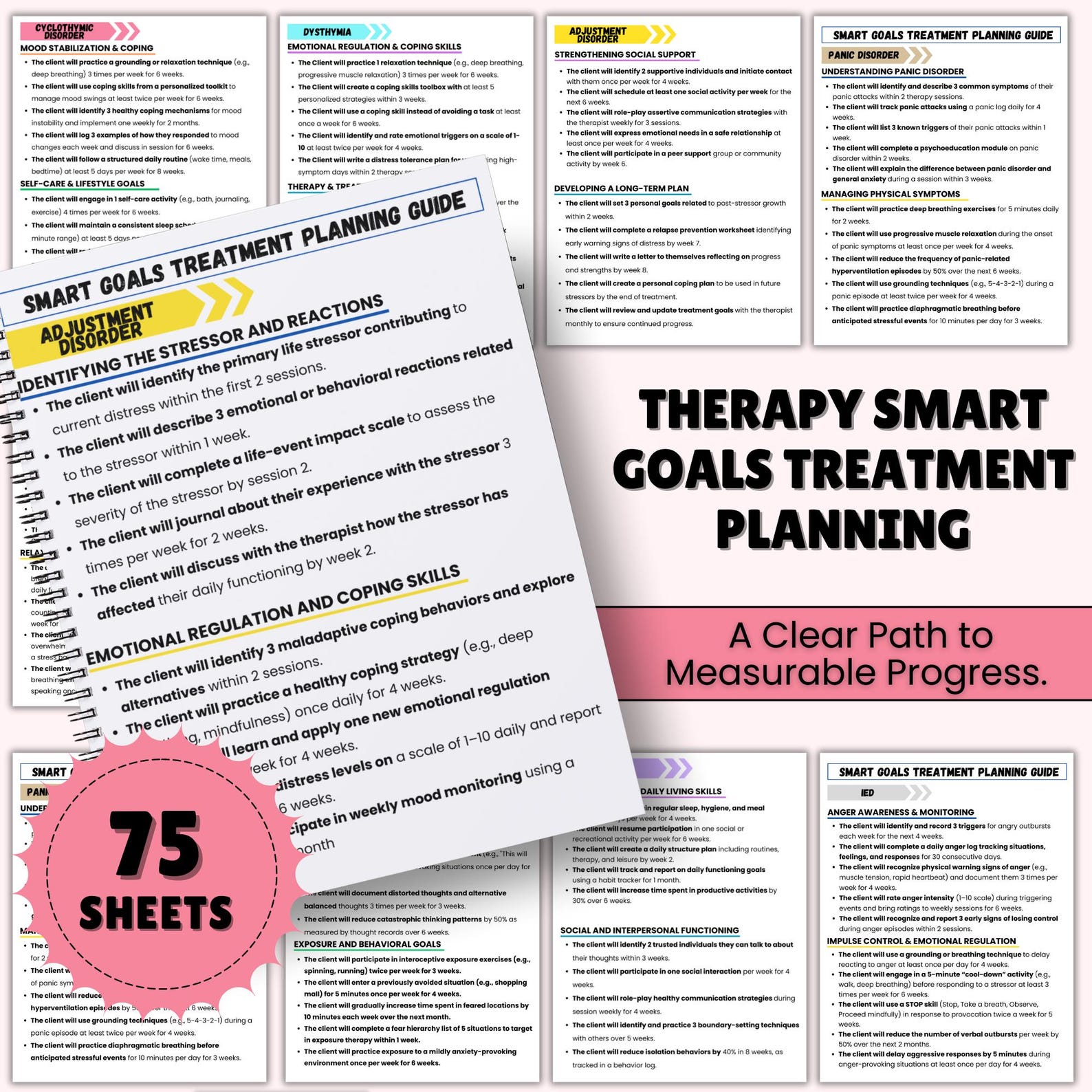 750 Therapy SMART Goals Treatment Planning | Therapy Goals | Therapy ...