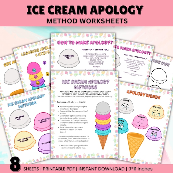 Ice Cream Apology Method Activity For Kids | Social Skills | Autism Support | ADHD Kids | Coping Skills