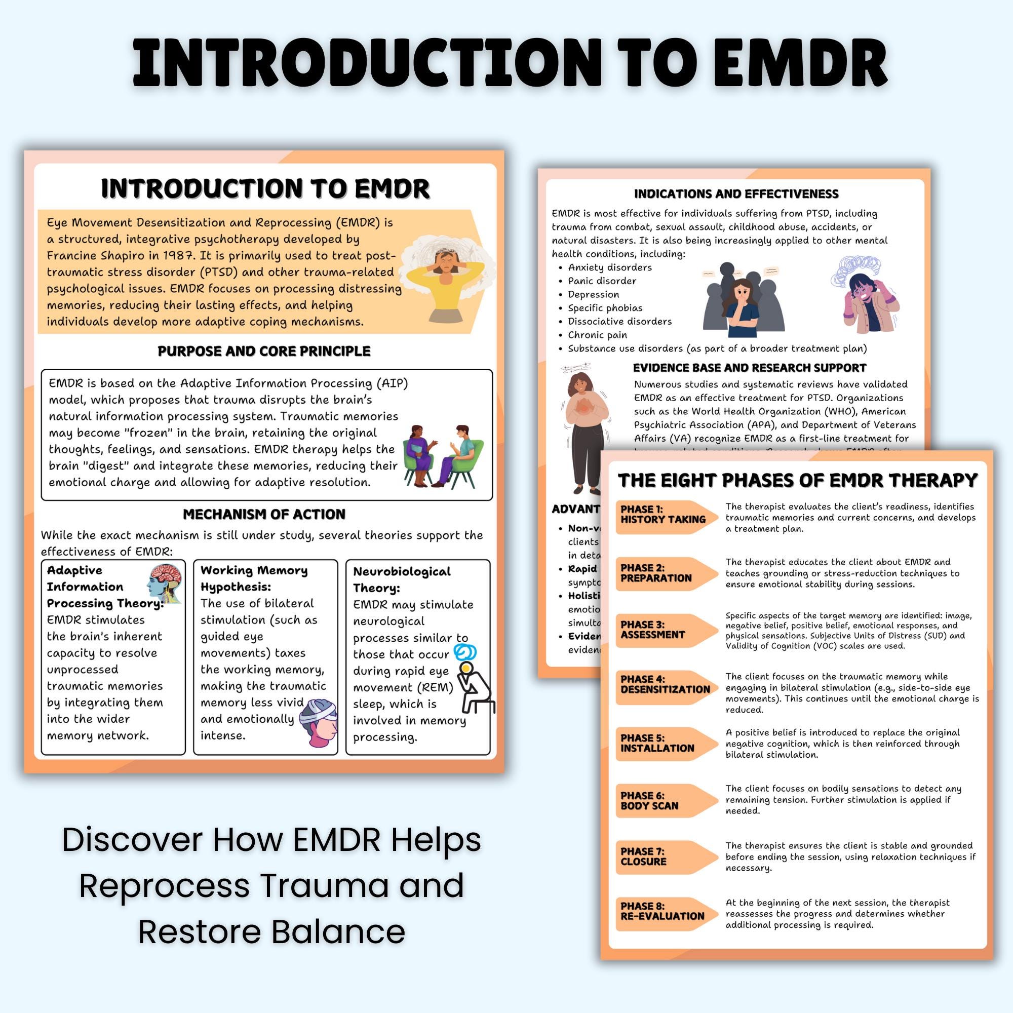 EMDR Scripts for Therapists | EMDR Workbook | EMDR Treatment Plan Phase ...