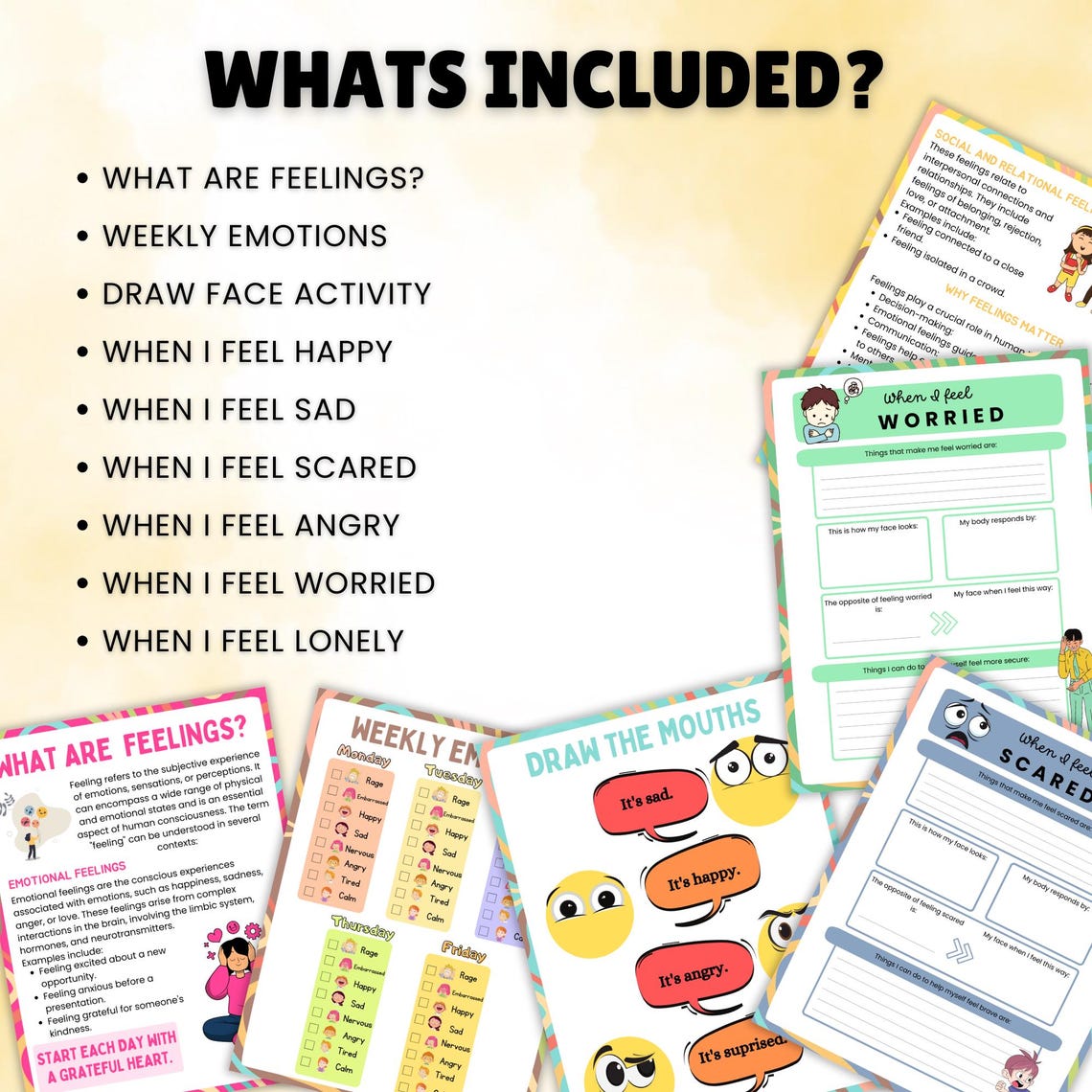 Kids Feelings Workbook | Coping Skills Kids | SEL Child Therapy ...