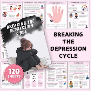 Breaking the Depression Cycle Workbook | Depression Workbook | Depression Spiral | Counseling Sheets | DBT ACT Coping Skills | Mental Health