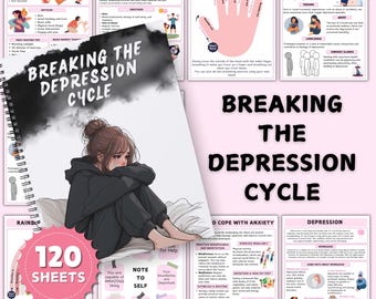 Breaking the Depression Cycle Workbook | Depression Workbook | Depression Spiral | Counseling Sheets | DBT ACT Coping Skills | Mental Health