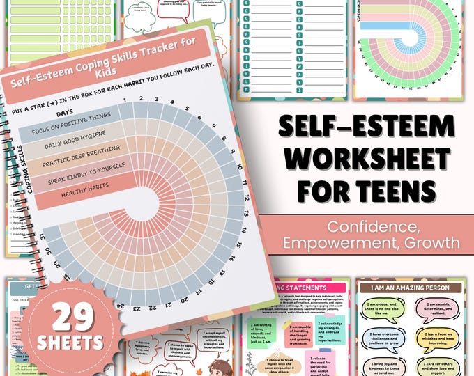 Self Esteem Worksheets for Kids, Teen Self Esteem, Teen Mental Health ...