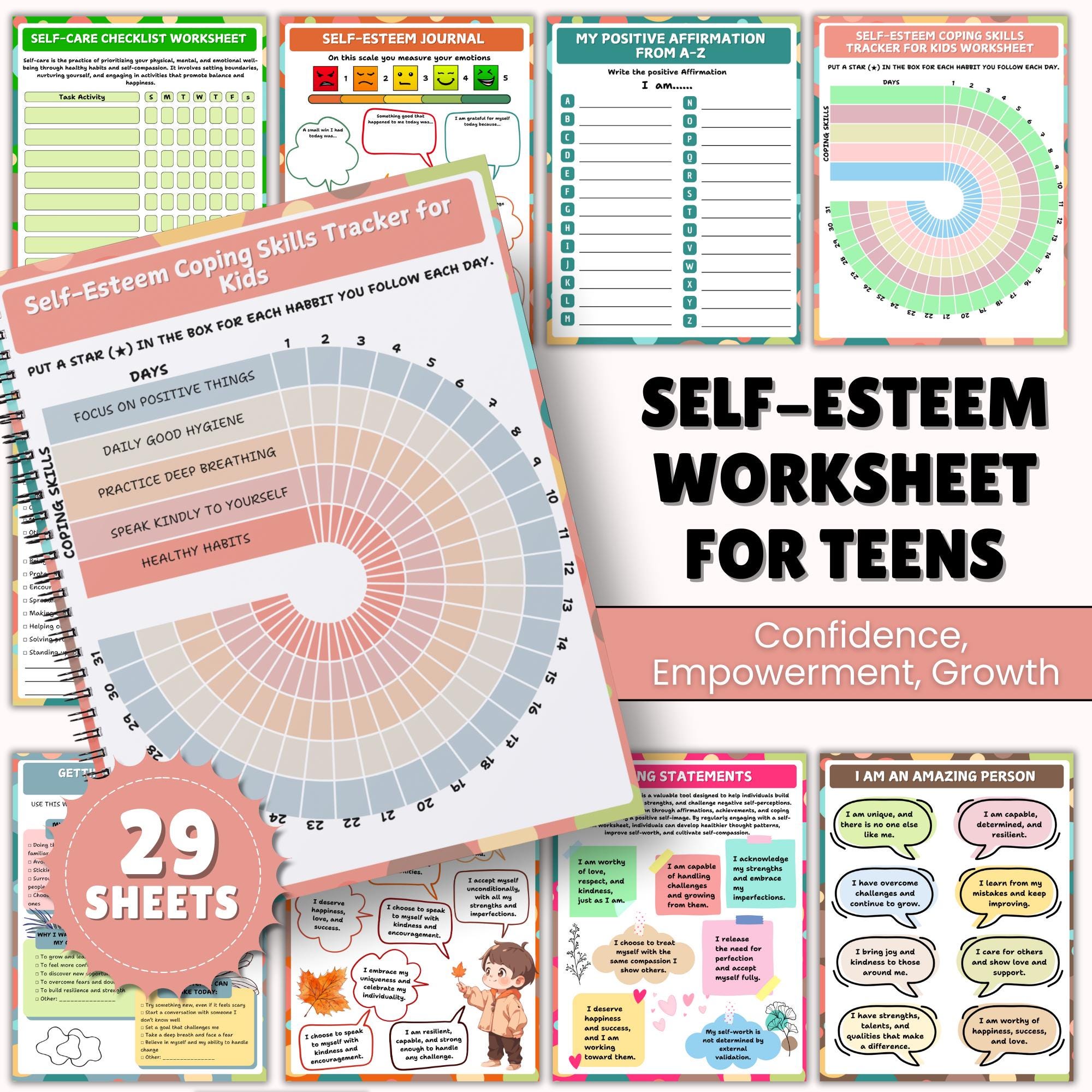 Self Esteem Worksheet for Teens Self Esteem Workbook Teens