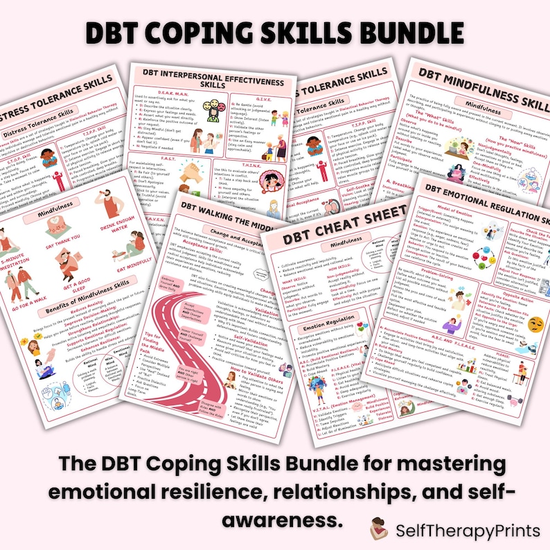 DBT Bundle Cheat Sheet | Coping Skills | DBT Mindfulness | DBT ...