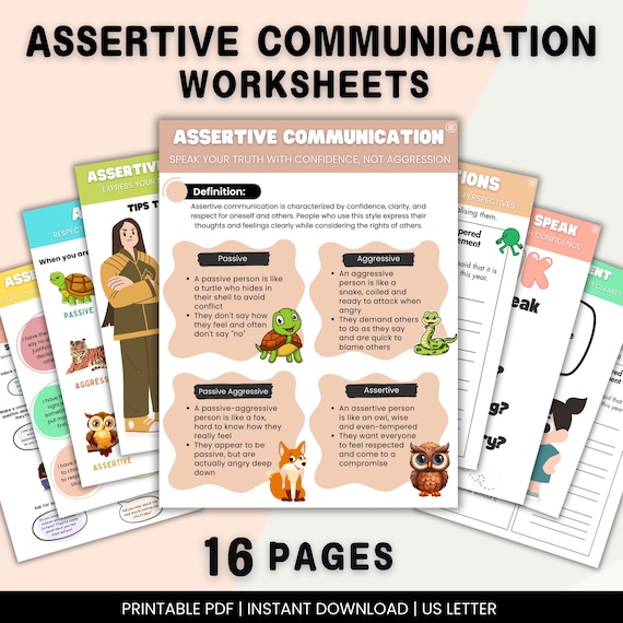 Assertive Communication Worksheets, Communication Skills, Social Skills, Self Improvement, Social Emotional Learning