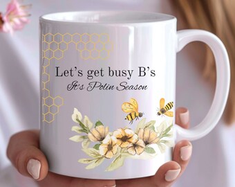 Bridgerton Polin Season Ceramic Mug: Floral Bee Design (11oz, 15oz)