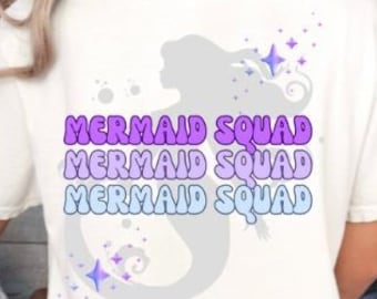 Mermaid Squad T-shirt mermaid core, bachelorette party bride to be squad last bash gift for party girl party girly vacation