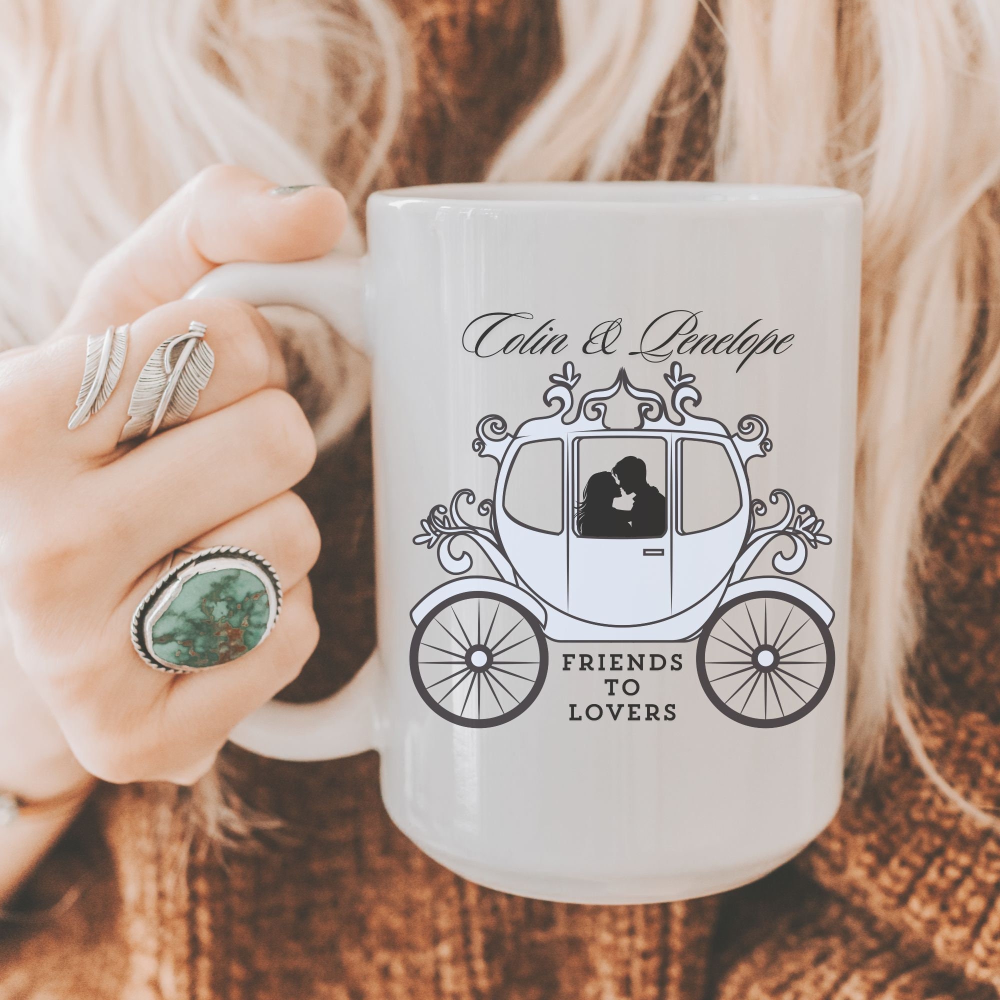 Colin's Carriage, Friends To Lovers, Colin And Penelope, Bridgerton Tv Show Inspired Ceramic Mug