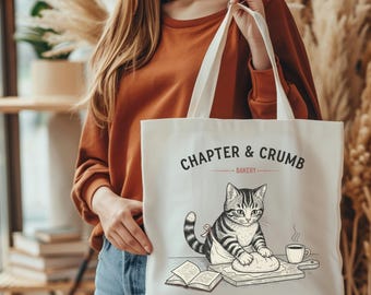 Bookish Cat Bakery PNG Vintage Baker Coffee Lover (Digital Download)