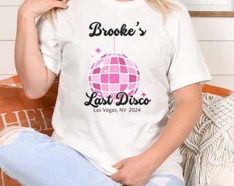 Customizable personalized Bachelorette tshirt tee shirt party shirt bridal party last disco bridesmaid gift Disoo bride Disco bachelorette