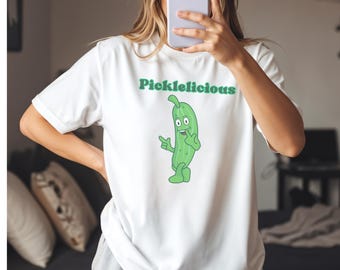 Pickle Humor Tshirt Dill Graphic Tee Design Funny Shirt Gift Food Lover Cucumber Pun Veggie Canning Season Gardening Enthusiast Quirky